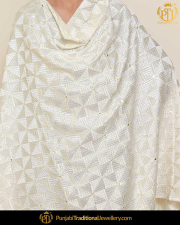 White Color Phulkari | Punjabi Traditional Jewellery Exclusive